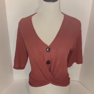 SADIE AND LOVE Button Front Twisted Size Small Rustic Color